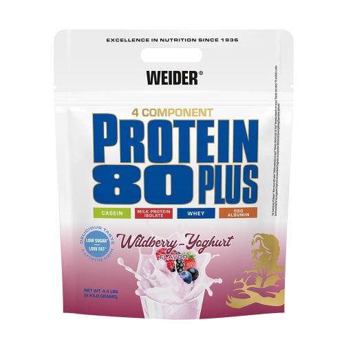 Weider Protein 80 Plus fehérjepor - 2 kg - erdeigyümölcs-joghurt