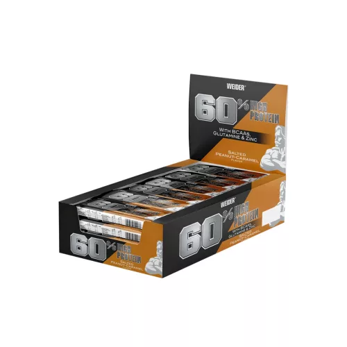 Weider 60% Protein Bar fehérje szelet - 45 g - sós mogyoró-karamell