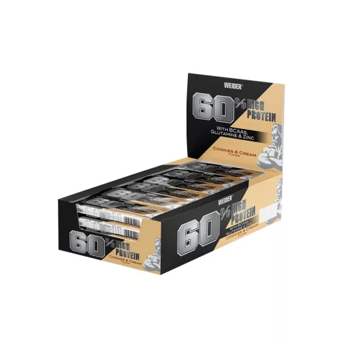 Weider 60% Protein Bar fehérje szelet - 45 g - keksz-tejszín