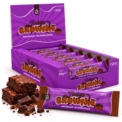 Nano Supps Protein Bar fehérjeszelet - 12x55g - Fudge Brownie