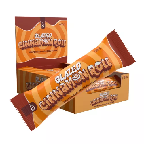 Nano Supps Protein Bar fehérjeszelet - 12x55g - Glazed Cinnamon Roll