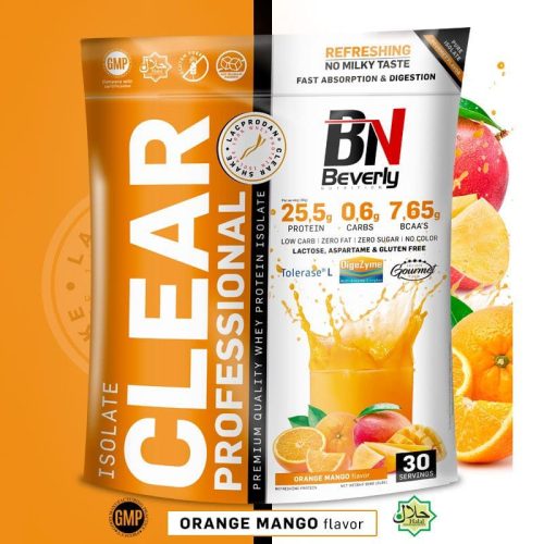 Beverly Nutrition Isolate Clear Professional ARLA tejsavófehérje izolátum - narancs-mangó