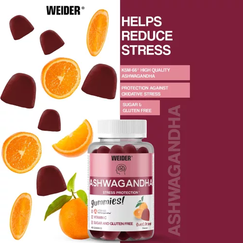 Weider Ashwagandha 40 gumivitamin - Édes narancs 