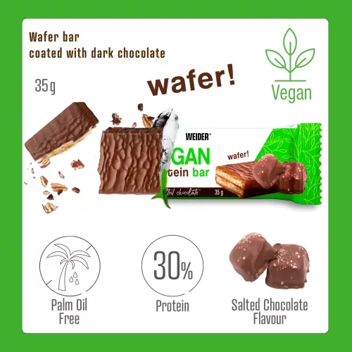 Weider Vegan Protein Wafer fehérje szelet - 35g - sós csokoládé