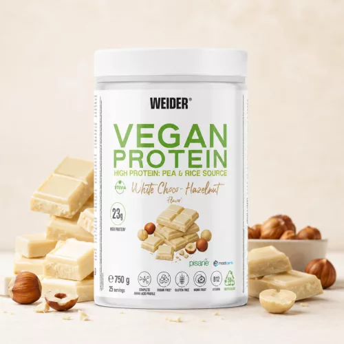 Weider Vegan Protein vegán fehérjepor - 750 g - fehércsokis törökmogyoró