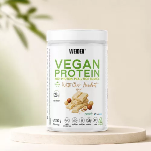 Weider Vegan Protein vegán fehérjepor - 750 g - fehércsokis törökmogyoró