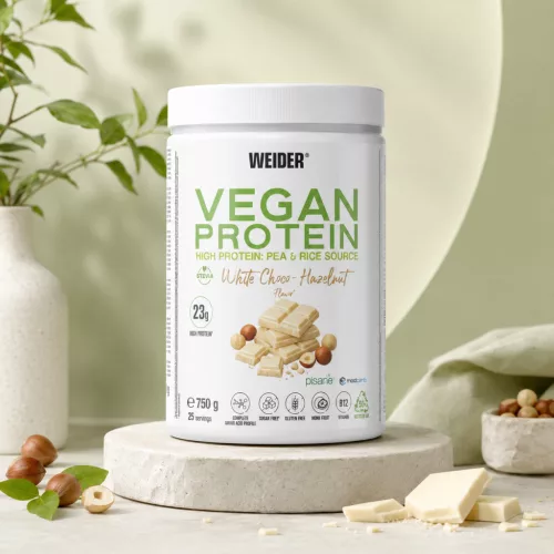 Weider Vegan Protein vegán fehérjepor - 750 g - fehércsokis törökmogyoró