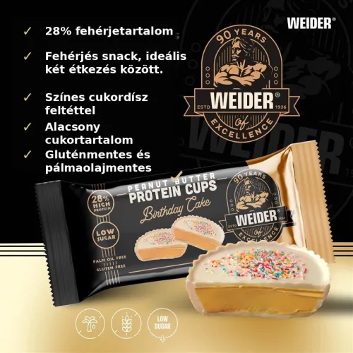 Weider Protein Peanut Butter Cups - szülinapi torta - 42 g