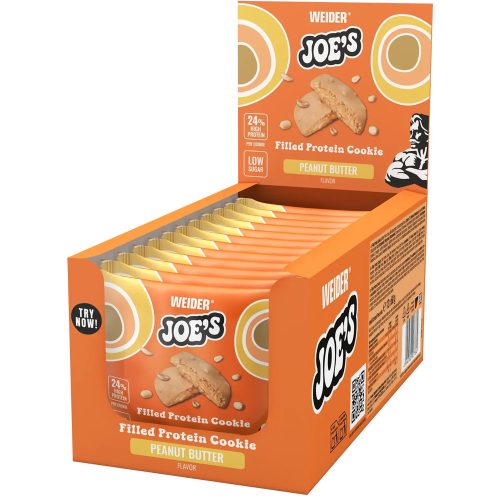Weider Joe's Filled Protein Cookie fehérje süti 12x60 g - Mogyoróvaj