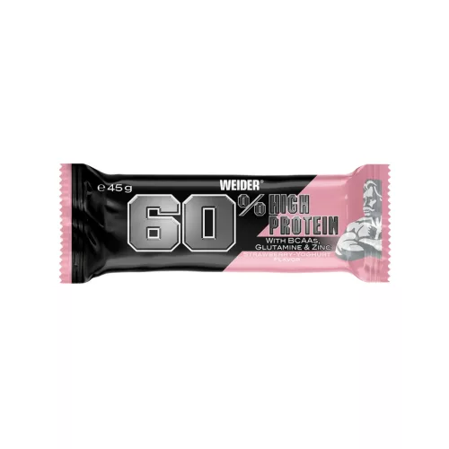 Weider 60% Protein Bar fehérje szelet - 24x45 g - epres joghurt