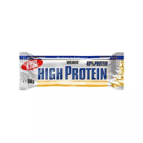 Weider 40% Protein Bar fehérje szelet - 24x50 g - mogyoró-karamell