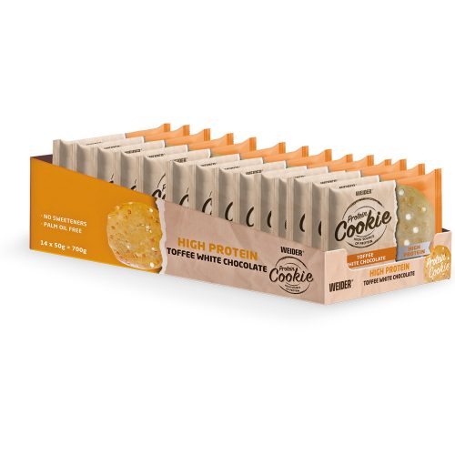Weider Protein Cookie fehérje süti - 14x50g - Toffee-fehércsoki