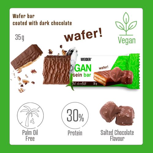 Weider Vegan Protein Wafer fehérje szelet - 12x35g - sós csokoládé